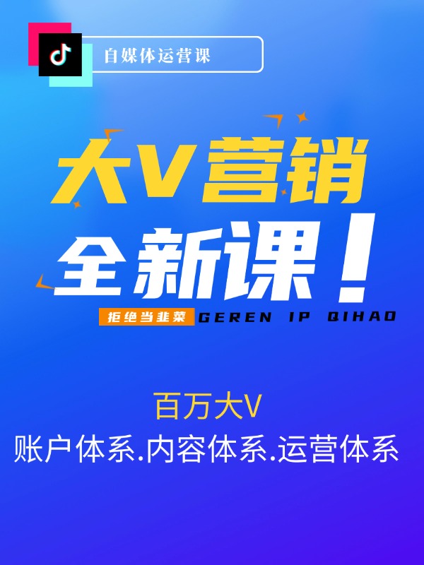 2024短视频·百万大V营销课【3.0版】账号体系+内容体系+运营体系