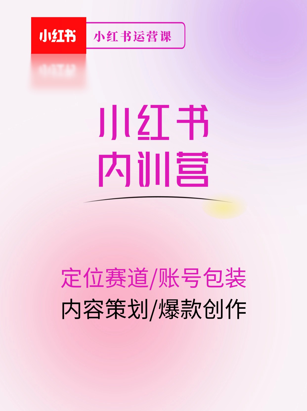 小红书内训营，底层逻辑/定位赛道/账号包装/内容策划/爆款创作/年入百万