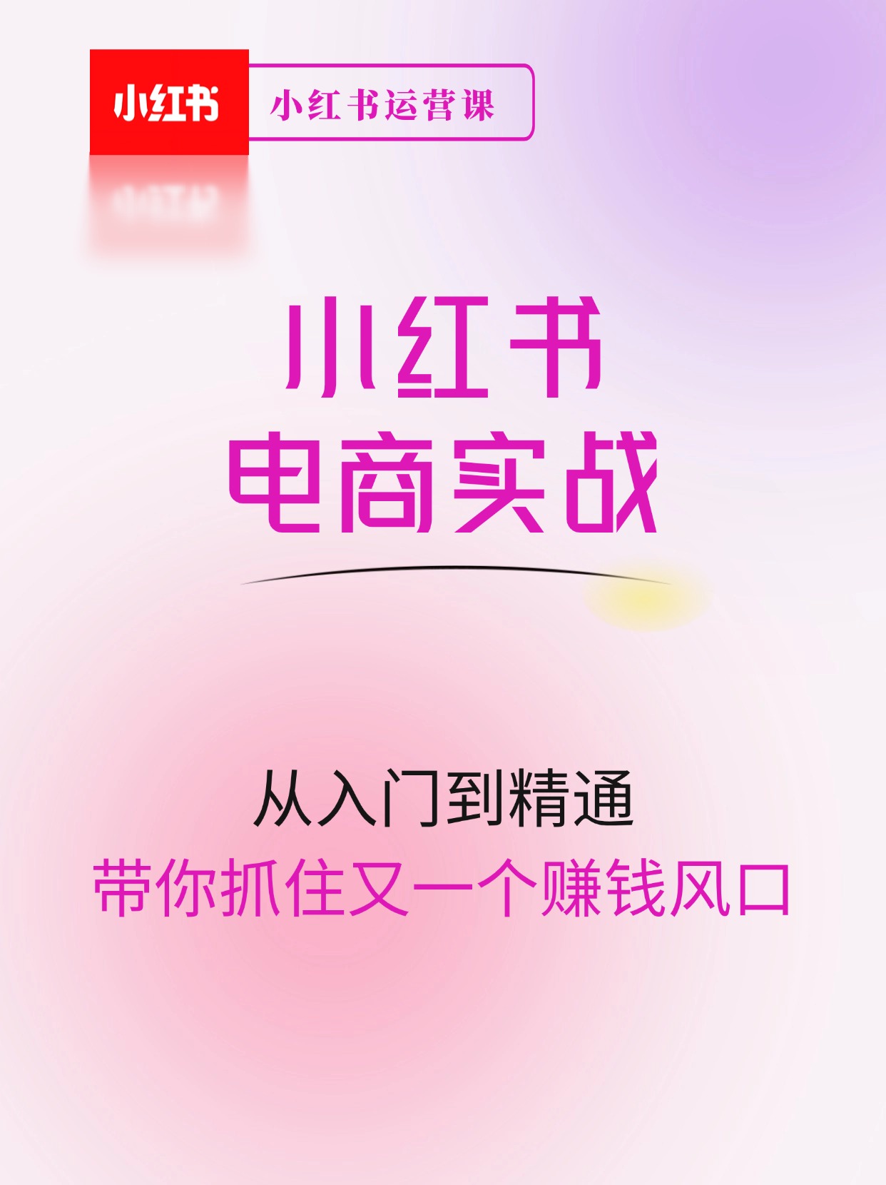 小红书电商实战班，从入门到精通，带你抓住又一个赚钱风口